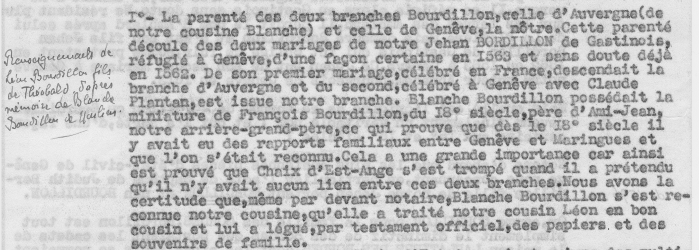 Extrait de correspondance entre Jules Stalla-Bourdillon et Francis Bernard Bourdillon 1951