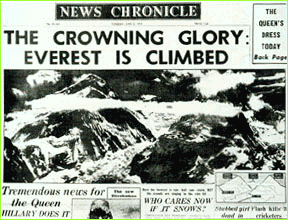 Une du News Chronicle Everest