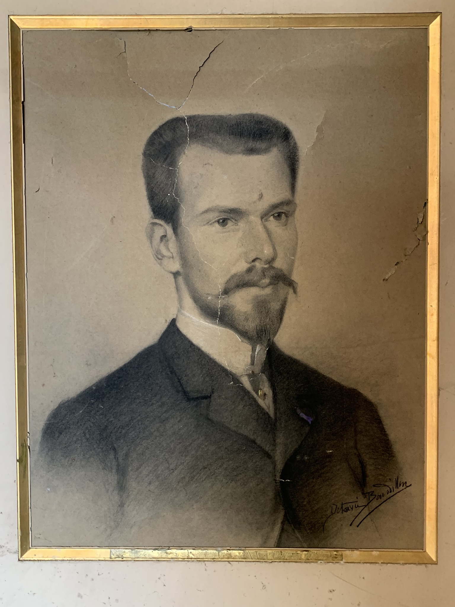 François Charles au fusain par sa soeur Octavie